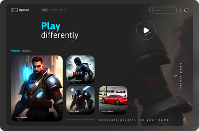 Upmon - Development of game plugins game gaming minimalist mobile design plugin ui upmon uxui design