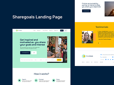 Sharegoals Landing page app app design branding graphic design landing page logo ui uidesign ux uxdesign website design