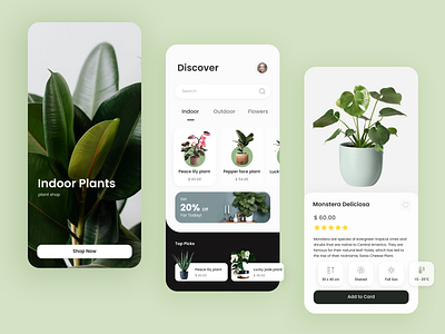 Plant Shop home page log in login mobile app pdp plant shop product page ui ui design