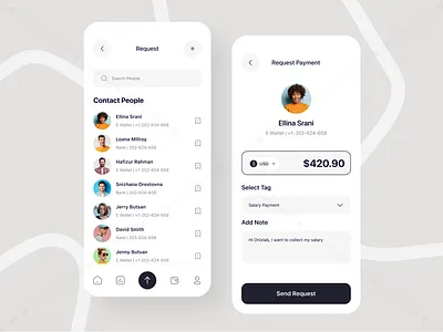 Fintech App account artonest artonest design balance card charts contact e wallet figma finances mobile banking money management money transfer notes payment transations ui ux visa wallet