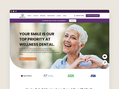 Wellness Dental - Website agency dental dentist website design figma interface main page minimal site typography ui ui design uiux ux ux design website