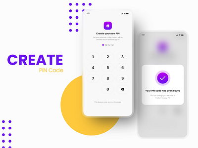 Create PIN Screen app app ui banking create create pin design misterhammad pin ui design ui designer uiux uiuxdesign