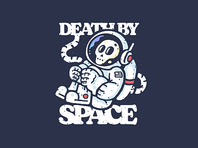 Death By Space astronaut cosmonaut death illustration lunar nasa outer space procreate skeleton skull space