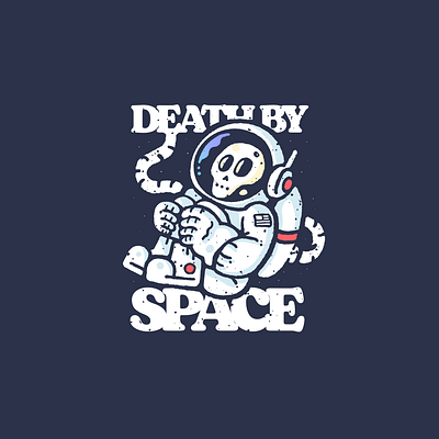 Death By Space astronaut cosmonaut death illustration lunar nasa outer space procreate skeleton skull space