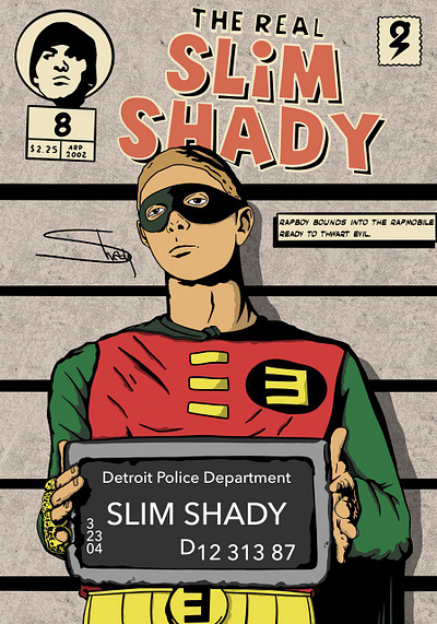 The Real Slim Shady art artwork cartoon cartoon disigne character dccomics design dr.dre draw eminem illustration kicks logo marvel superhero vector