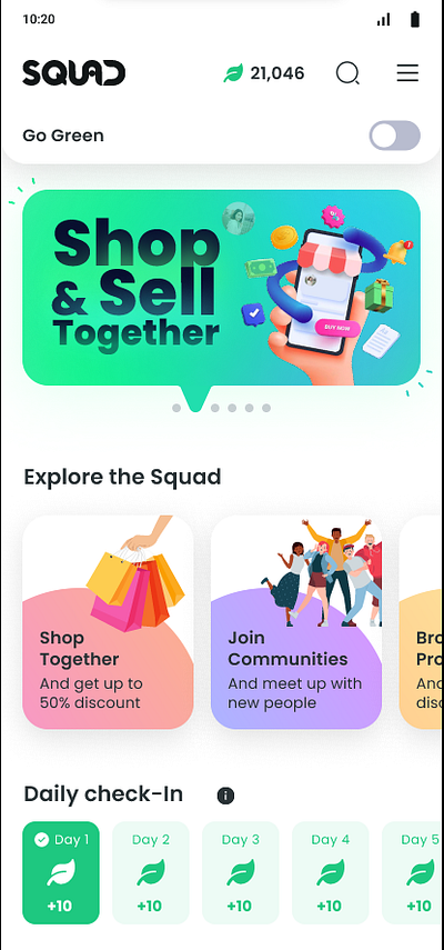 Squad - Mobile app app branding design illustration interaction design mobile ui ux