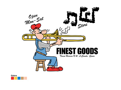 NW STORE - MR. TROMBONE bootleg branding design graphic design illustration jazz logo music store trombone