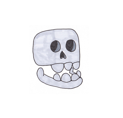 Bad to the Bone bones cartoon character dead drawing illustration markers skeleton skull spongebob teeth