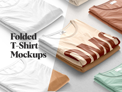 Folded T-Shirt Mockups apparel clothing fabric folded jersey label mockup shop store