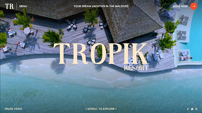 Tropik Resort - Resort Website Concept concept homepage hotel island luxury maldives party pool resort room booking spa travel ui ux vacation web web design webpage website wellness