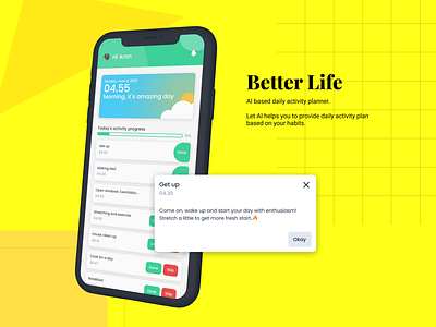 BeLife - AI based daily activity planner app ai app daily activity ui