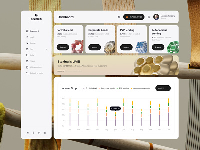 Credefi - Crypto Innovative lending analytic blockchain clean crypto crypto currency crypto website cryptocurrency dapp dashboard defi finance investment lending modern platform product design stake trading wallet web3