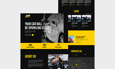 Car cleaning company website app design branding car car cleaning car website design landing page ui ux website design