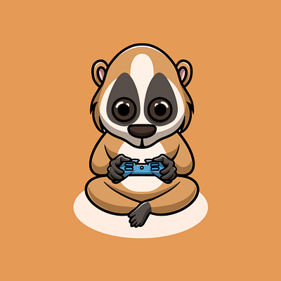 Cute Baby Slow Loris Playing Game branding fun kawaii ui