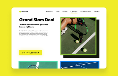 Tennis club special offer branding challenge dailyui dailyui036 design lesson mockup special offer sport tennis tennisclub ui uiux website