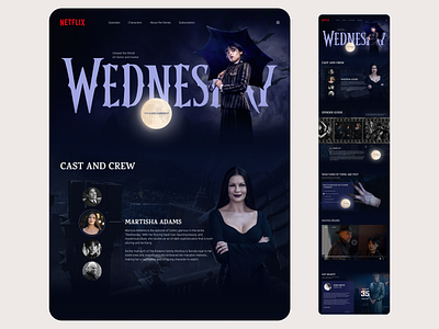 Wednesday Adams Landing Page animation design graphic design ui ux