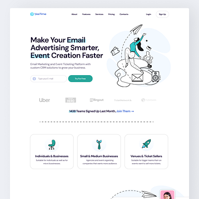 Email Marketing Website Design design email figma graphic design marketing ui ux webdesign website
