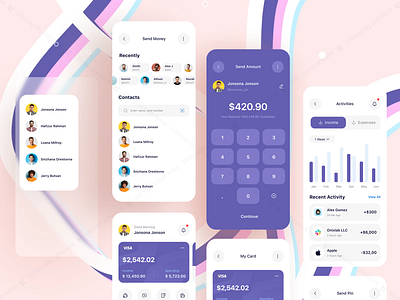 Expense Management analysis application artonest artonest design assistant cards clean figma finance finance app managers message mobile money navigation savings spendings swipe task wallet