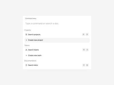 Command menu cmd cmd bar cmdk command command bar commandk figma modal popover product design saas saas design saas platform search search bar smart ui ux