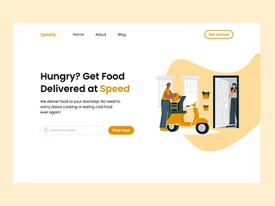Fast Food Delivery - Hero Section deliveryapp fooddelivery hero section orange