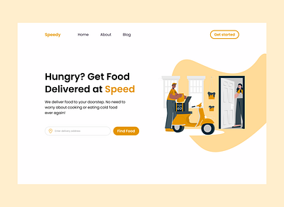 Fast Food Delivery - Hero Section deliveryapp fooddelivery hero section orange