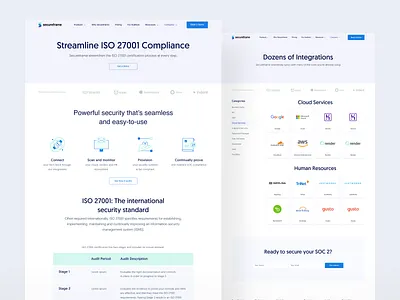Secureframe Website - Inner Page icons illustration landing page light ui ux website
