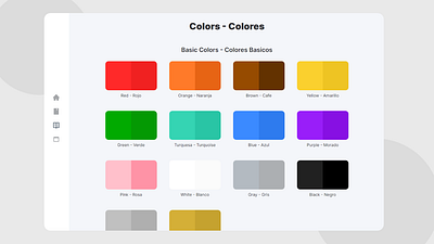 Table of colors design illustration ux web