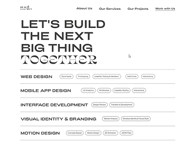 NRD Studio - Micro Interactions endless scroll hover hover animation interactive micro interaction ui website