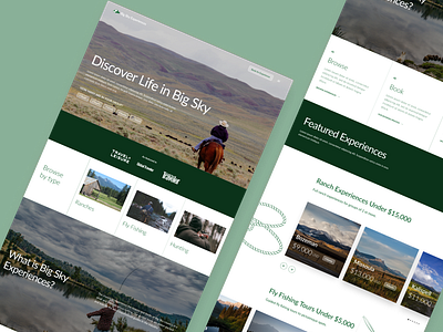 Big Sky Experiences Landing Page branding visual design web design