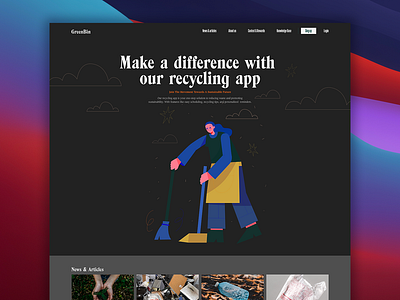 GreenBin Web App Dark mode branding dark mode design graphic design illustration logo ui ux vector web website