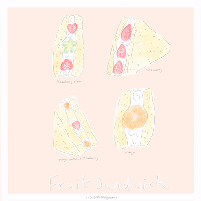Picnic Illustrations: Fruit Sandwich Edition! artwork cute design digital art food illustration illustration procreate
