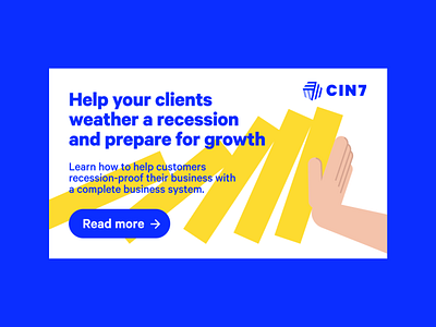 Cin7 creative ad ad banner brand branding creative cta design domino hand it minimal stack typography