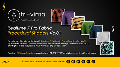 Realtime 7 Pro Fabric Procedural Shaders Vol01 3d 3d animation 3d design 3d rendering animated branding design illustration