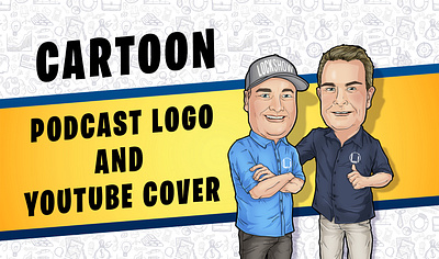 Cartoon podcast logo caricature cartoon comic design graphic design illustration logo vector