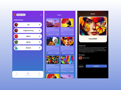 NFT Mobile screen UI