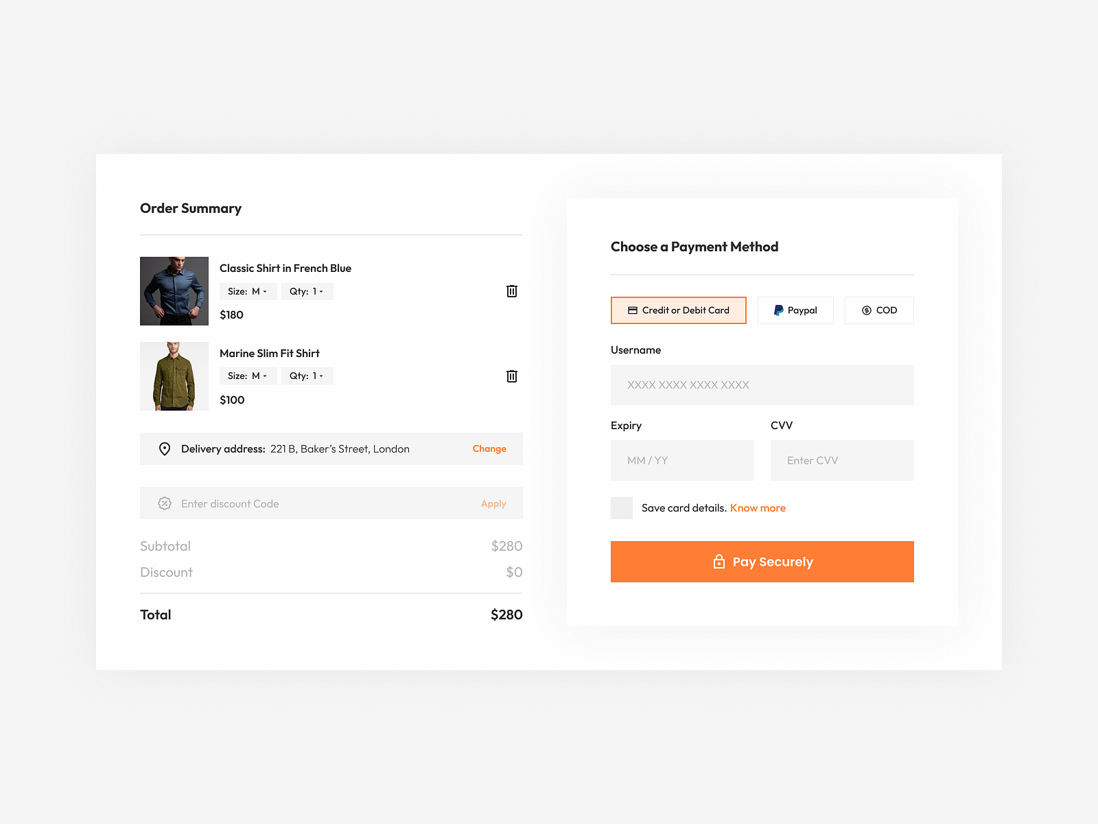 Checkout Form - Dailiy UI #002 by Akhil on Dribbble