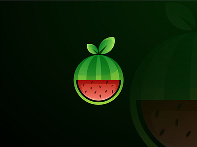 Watermelon branding food fruit graphics icon logo minimalist simple watermelon