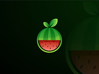 Watermelon branding food fruit graphics icon logo minimalist simple watermelon