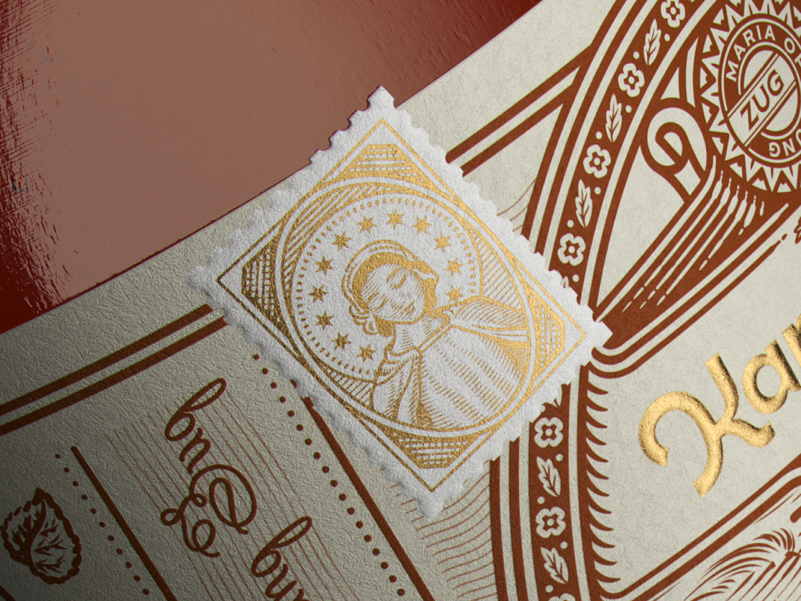 Mary Stamp badge branding design engraving etching illustration logo peter voth design vector