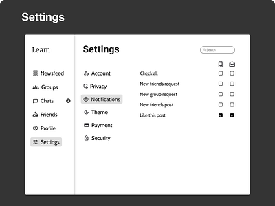 Settings 007 100daydesign clear dailyui design figma settings ui webdesign