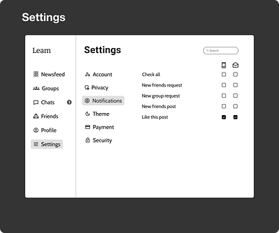 Settings 007 100daydesign clear dailyui design figma settings ui webdesign