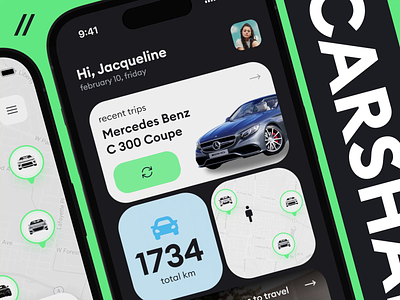 Car Sharing Mobile IOS App android animation app app design app interaction articles car dashboard design ios mobile mobile app mobile ui motion network online sharing social ui ux