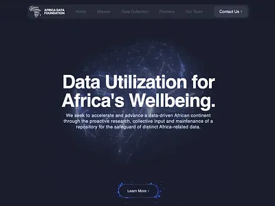 Africa Data Foundation animation clean data analytics data science landing page motion graphics ui web development