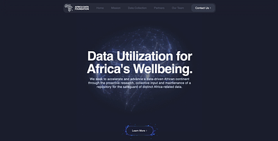 Africa Data Foundation animation clean data analytics data science landing page motion graphics ui web development