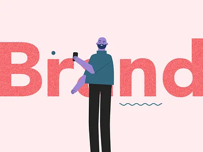 Brand animation brand character guy illustration phone simple styleframe vector