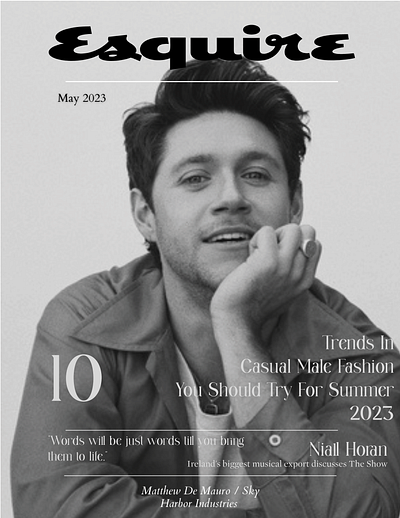 Esquire - Niall Horan branding design graphic design indesign layout png poster typography