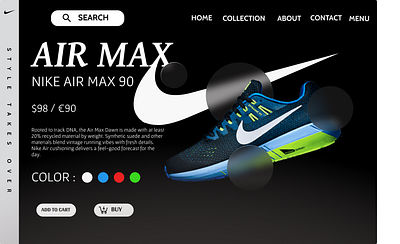 Nike WEB landing page design 3d branding design graphic design illustration logo motion graphics ui vector