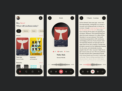 Audio Books Mobile App UI app design illustration logo typography ui ux