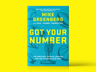 ‘Got Your Number’ Book Jacket and Illustrations baseball basketball dan kuhlken dkng studios football golf hockey nathan goldman one color sports tennis vector