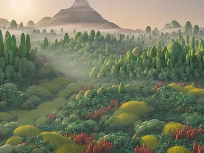 Generative Flora 3d 3d illustration ai c4d diligence dlgnce generative art generative illustration illustration landscape illustration nature illustration stuart wade